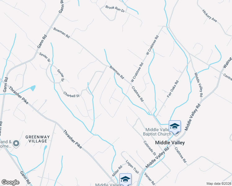 map of restaurants, bars, coffee shops, grocery stores, and more near 8320 Oak Forest Lane in Middle Valley
