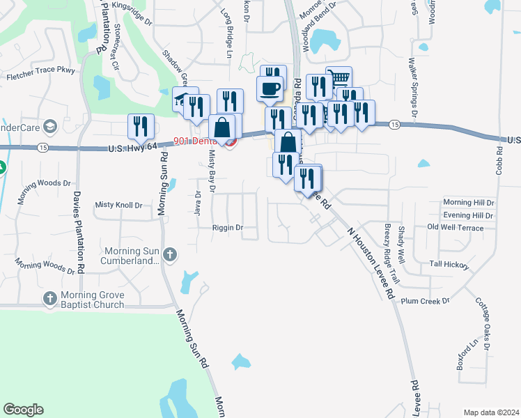 map of restaurants, bars, coffee shops, grocery stores, and more near 2784 Virginia Woods Place in Arlington