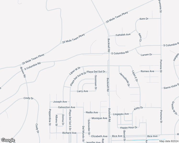 map of restaurants, bars, coffee shops, grocery stores, and more near Playa Del Sol Drive in California City