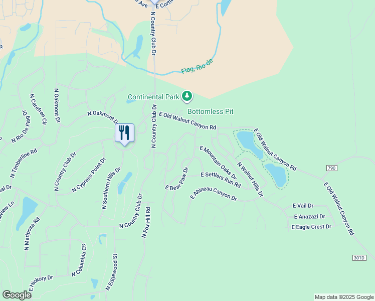 map of restaurants, bars, coffee shops, grocery stores, and more near 2667-2645 Valley View Drive in Flagstaff