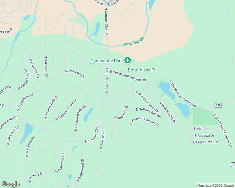 map of restaurants, bars, coffee shops, grocery stores, and more near 2600 Valley View Drive in Flagstaff