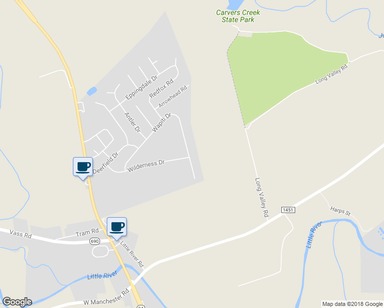 map of restaurants, bars, coffee shops, grocery stores, and more near 427 Wapiti Drive in Spring Lake