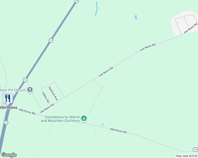 map of restaurants, bars, coffee shops, grocery stores, and more near 961 Joe Nunn Road in Kinston