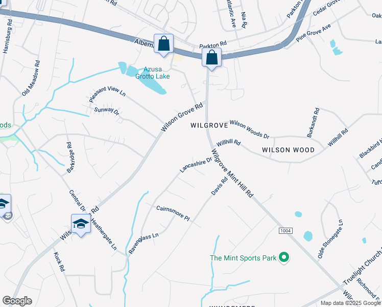 map of restaurants, bars, coffee shops, grocery stores, and more near 10100 Cromarty Lane in Mint Hill