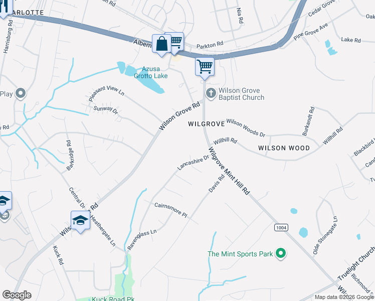 map of restaurants, bars, coffee shops, grocery stores, and more near 10100 Cromarty Lane in Mint Hill