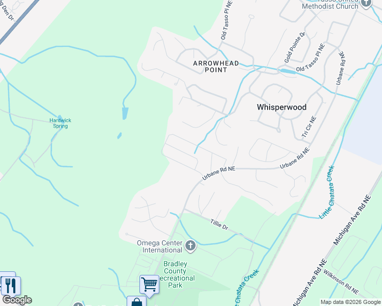 map of restaurants, bars, coffee shops, grocery stores, and more near 647 Urbane Road Northeast in Cleveland