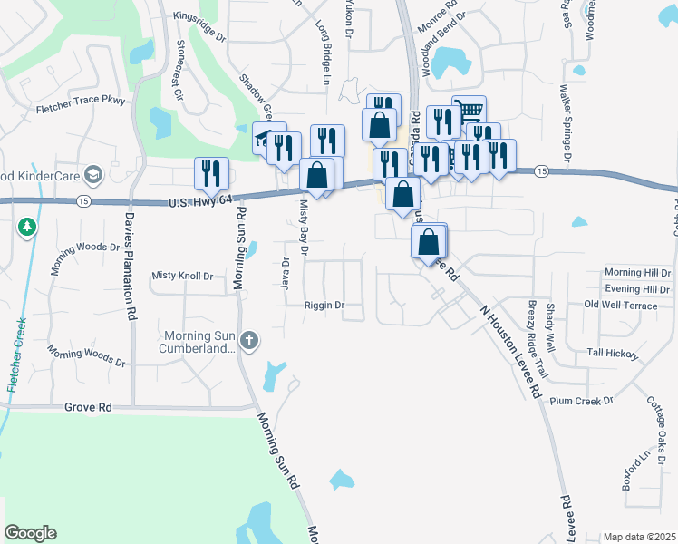 map of restaurants, bars, coffee shops, grocery stores, and more near 2799 Virginia Woods Place in Arlington