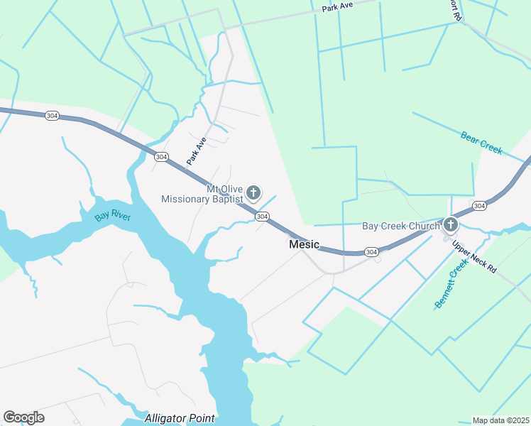 map of restaurants, bars, coffee shops, grocery stores, and more near North Carolina 304 in Bayboro