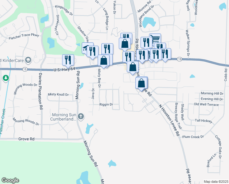 map of restaurants, bars, coffee shops, grocery stores, and more near 2802 Maggie Woods Lane in Arlington