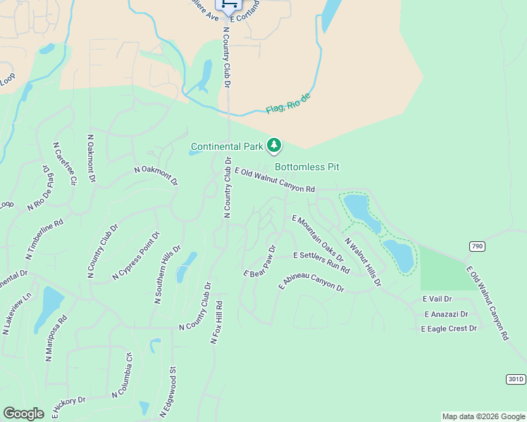 map of restaurants, bars, coffee shops, grocery stores, and more near 2600 Valley View Drive in Flagstaff