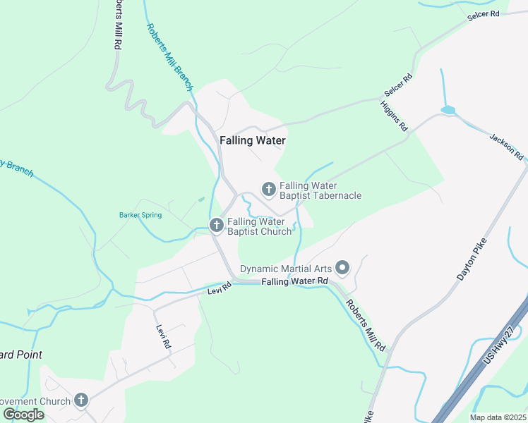 map of restaurants, bars, coffee shops, grocery stores, and more near 530 Jackson Road in Falling Water