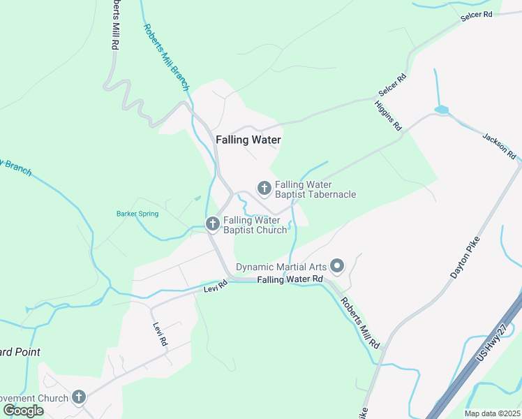 map of restaurants, bars, coffee shops, grocery stores, and more near 530 Jackson Road in Falling Water