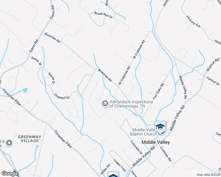map of restaurants, bars, coffee shops, grocery stores, and more near 1496 Bowman Road in Middle Valley