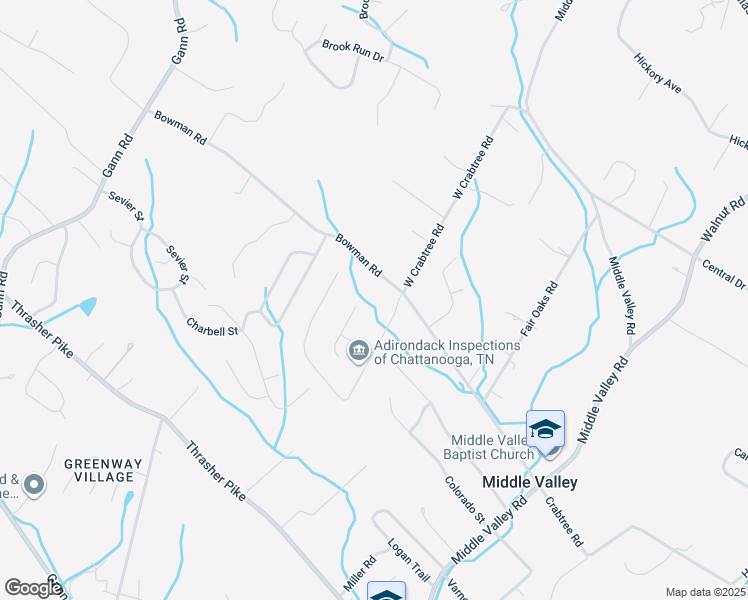 map of restaurants, bars, coffee shops, grocery stores, and more near 1496 Bowman Road in Middle Valley