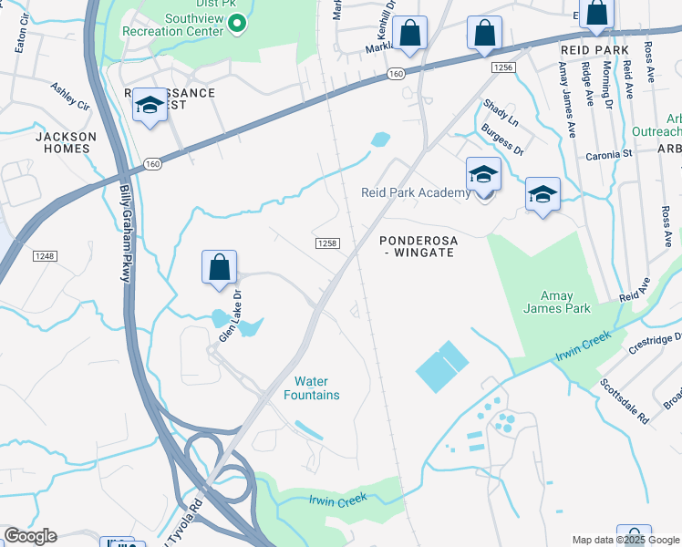 map of restaurants, bars, coffee shops, grocery stores, and more near 3929 West Tyvola Road in Charlotte