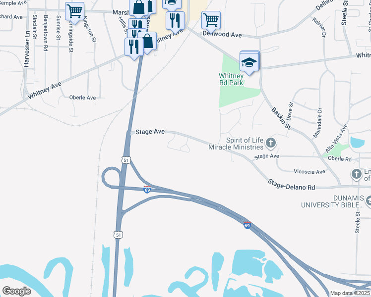 map of restaurants, bars, coffee shops, grocery stores, and more near 1097 Stage Avenue in Memphis
