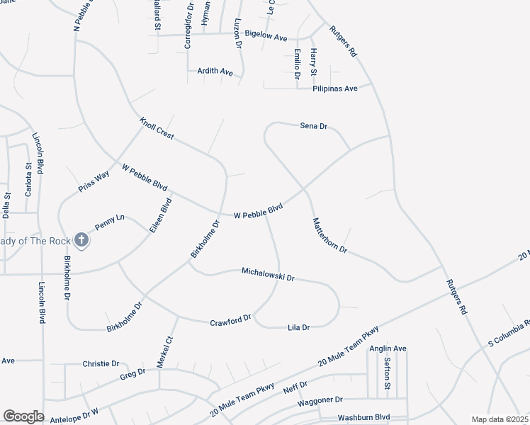 map of restaurants, bars, coffee shops, grocery stores, and more near West Pebble Boulevard in California City
