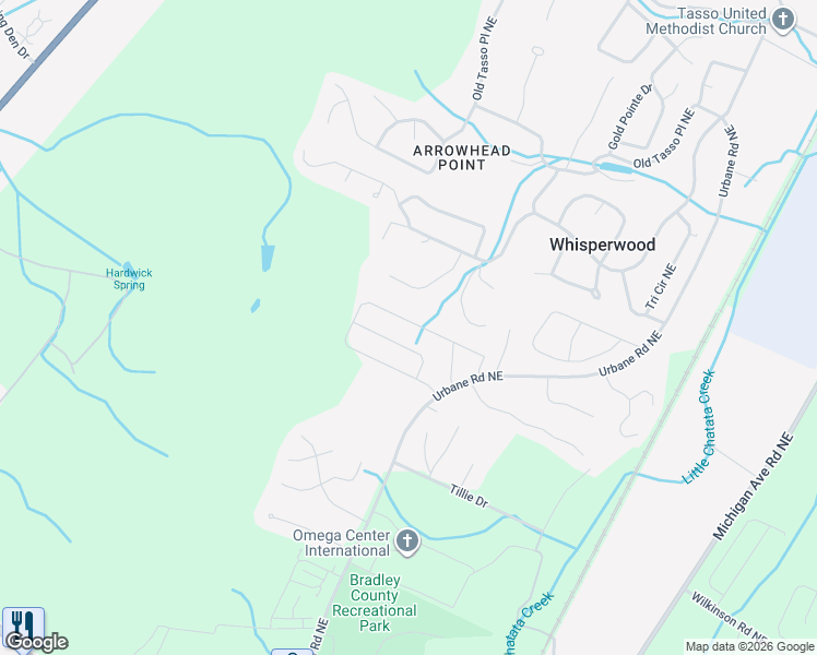 map of restaurants, bars, coffee shops, grocery stores, and more near 647 Urbane Rd NE in Cleveland