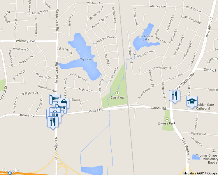 map of restaurants, bars, coffee shops, grocery stores, and more near 2824 Spring Hill Drive in Memphis