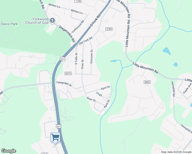 map of restaurants, bars, coffee shops, grocery stores, and more near 508 Telegraph Drive in Gastonia