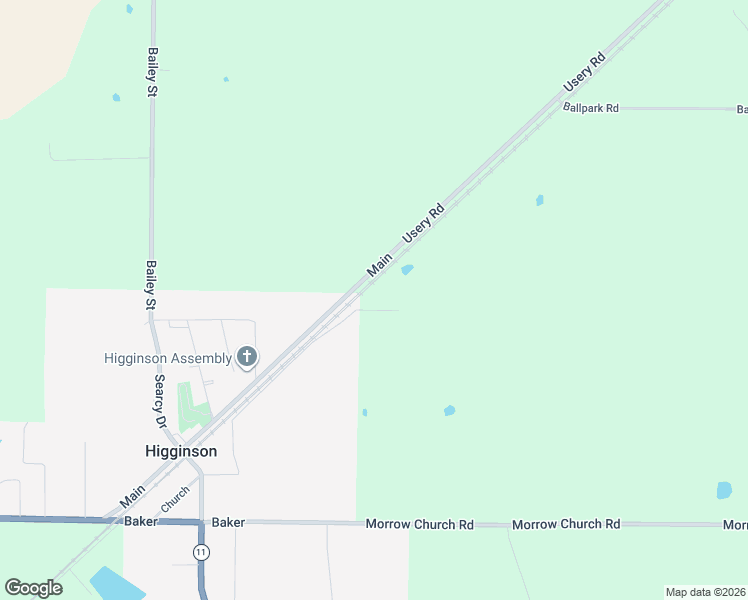 map of restaurants, bars, coffee shops, grocery stores, and more near 201 Y Street in Searcy