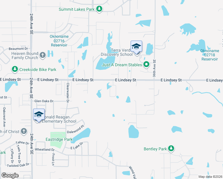 map of restaurants, bars, coffee shops, grocery stores, and more near 3104 Pebble Pond Drive in Norman