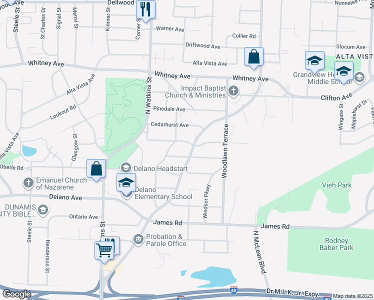 map of restaurants, bars, coffee shops, grocery stores, and more near 2861 Overton Crossing Street in Memphis