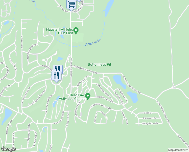 map of restaurants, bars, coffee shops, grocery stores, and more near 5819-5899 East Old Walnut Canyon Road in Flagstaff