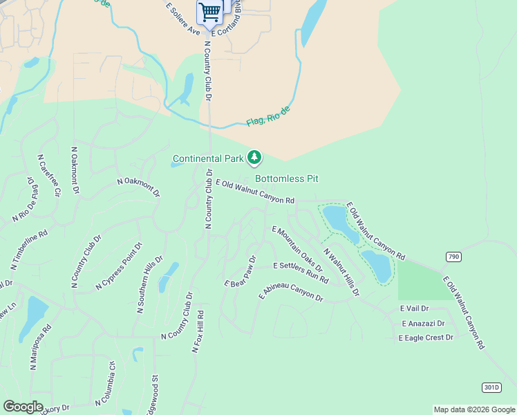 map of restaurants, bars, coffee shops, grocery stores, and more near 5819-5899 East Old Walnut Canyon Road in Flagstaff