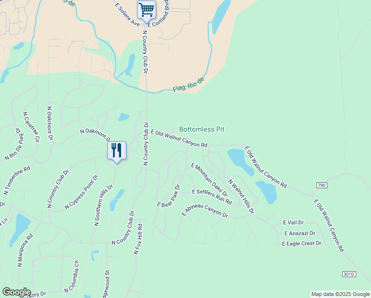 map of restaurants, bars, coffee shops, grocery stores, and more near 2667 Valley View Drive in Flagstaff