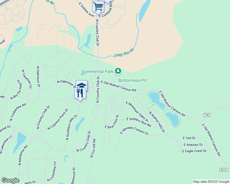 map of restaurants, bars, coffee shops, grocery stores, and more near 562 East Old Walnut Canyon Road in Flagstaff