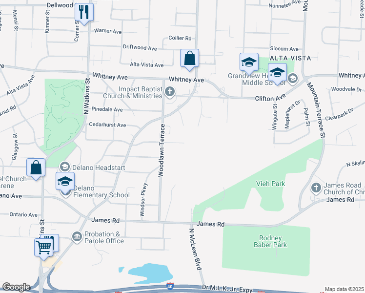 map of restaurants, bars, coffee shops, grocery stores, and more near 2046 Portland Avenue in Memphis