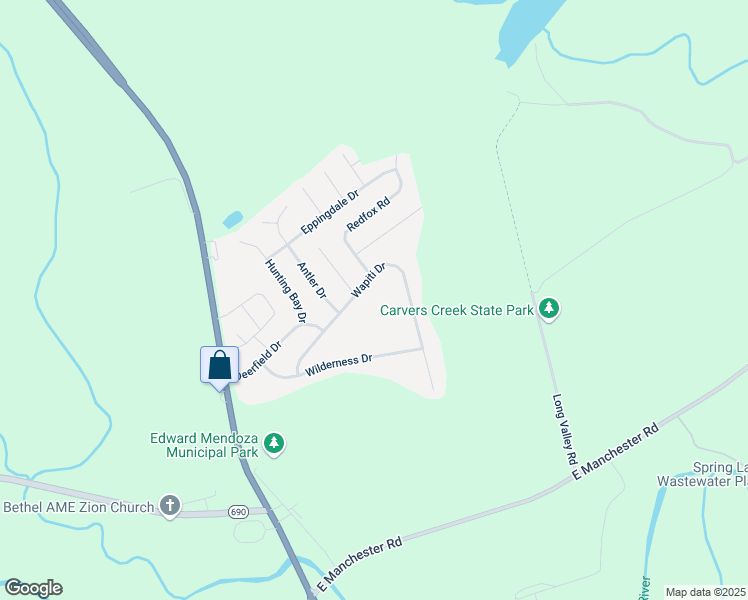 map of restaurants, bars, coffee shops, grocery stores, and more near 302 Wapiti Drive in Spring Lake
