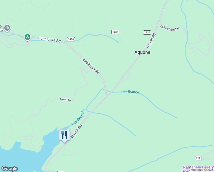 map of restaurants, bars, coffee shops, grocery stores, and more near 87 Junaluska Road in Aquone