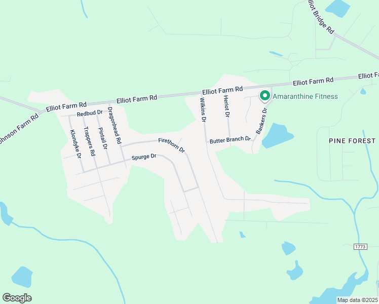 map of restaurants, bars, coffee shops, grocery stores, and more near 7646 Firethorn Drive in Fayetteville