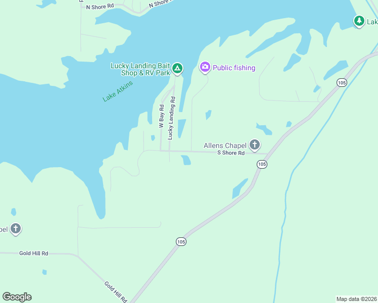 map of restaurants, bars, coffee shops, grocery stores, and more near 2-498 East Bay Road in Atkins