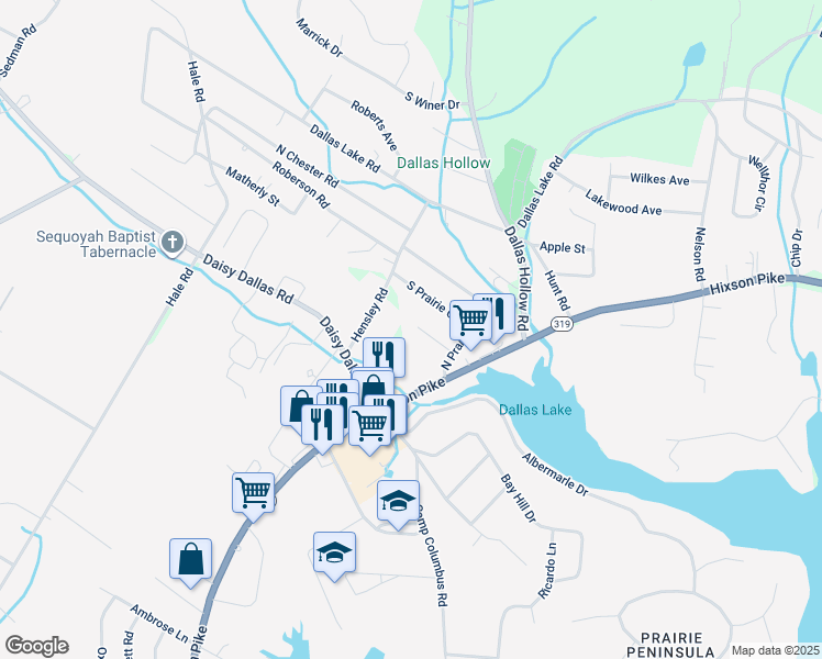map of restaurants, bars, coffee shops, grocery stores, and more near 1842 Snoopy Lane in Hamilton