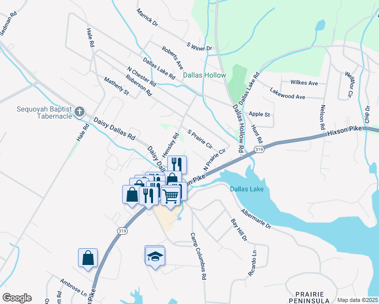 map of restaurants, bars, coffee shops, grocery stores, and more near 1842 Snoopy Lane in Hamilton