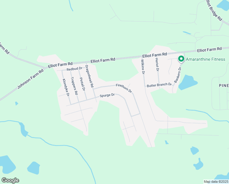 map of restaurants, bars, coffee shops, grocery stores, and more near 7675 Firethorn Drive in Fayetteville