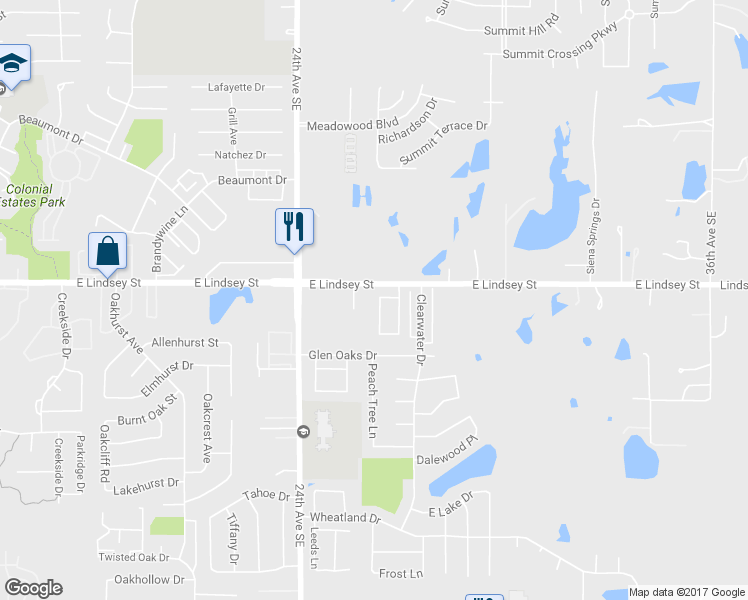 map of restaurants, bars, coffee shops, grocery stores, and more near 1204 Hollow Tree Terrace in Norman