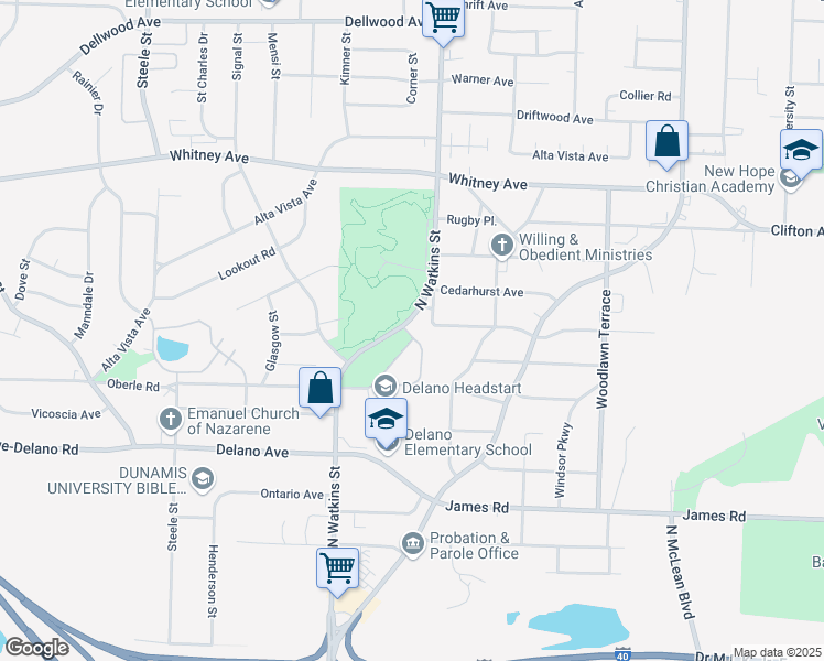 map of restaurants, bars, coffee shops, grocery stores, and more near 2848 Green Terrace Drive in Memphis