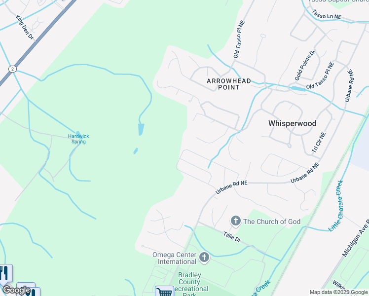 map of restaurants, bars, coffee shops, grocery stores, and more near 220 West Meadows Lane Northeast in Cleveland