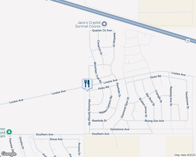 map of restaurants, bars, coffee shops, grocery stores, and more near 4049 Buckskin Ave in Kingman