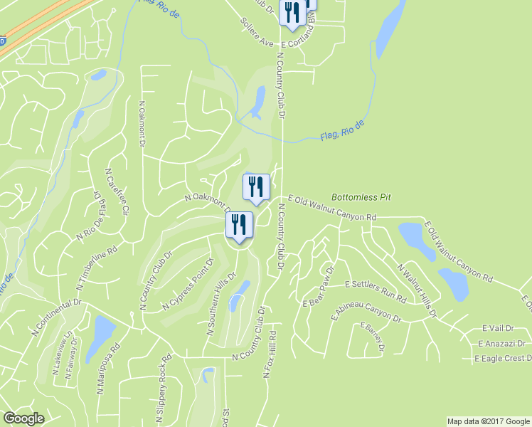 map of restaurants, bars, coffee shops, grocery stores, and more near 2313 North Oakmont Drive in Flagstaff