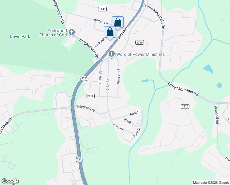 map of restaurants, bars, coffee shops, grocery stores, and more near 4215 Grissom Street in Gastonia