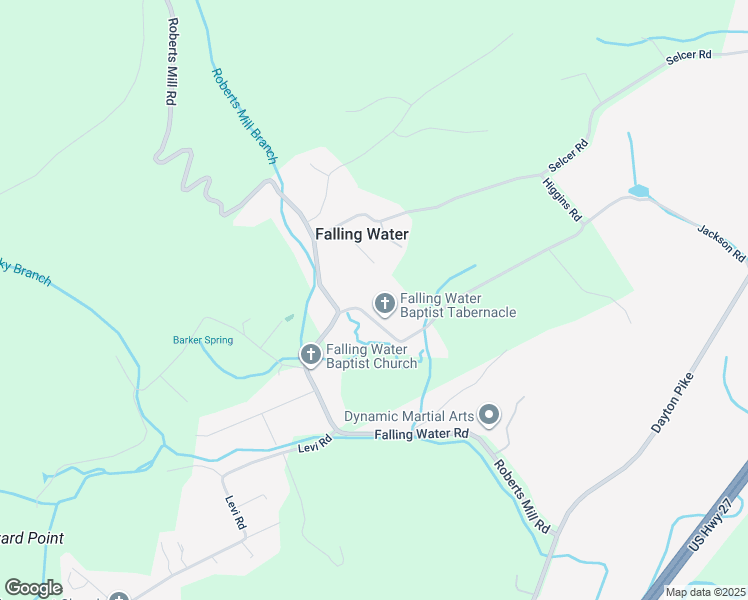 map of restaurants, bars, coffee shops, grocery stores, and more near 625 Jackson Road in Falling Water
