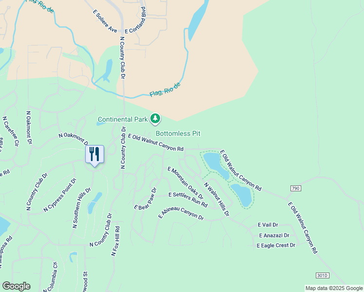 map of restaurants, bars, coffee shops, grocery stores, and more near 5900 East Old Walnut Canyon Road in Flagstaff