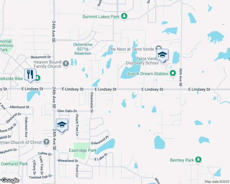 map of restaurants, bars, coffee shops, grocery stores, and more near 2926-2986 E Lindsey St in Norman