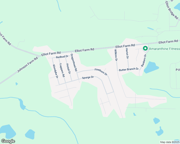 map of restaurants, bars, coffee shops, grocery stores, and more near 7679 Firethorn Drive in Fayetteville