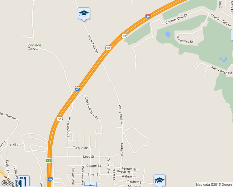 map of restaurants, bars, coffee shops, grocery stores, and more near 1876 White Cliff Road in Kingman